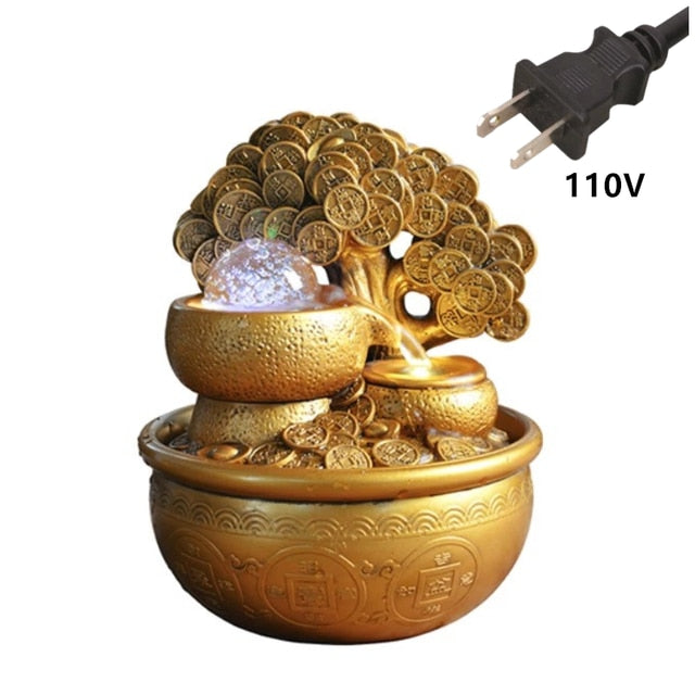 Gold Money Tree Water Fountain Ornaments